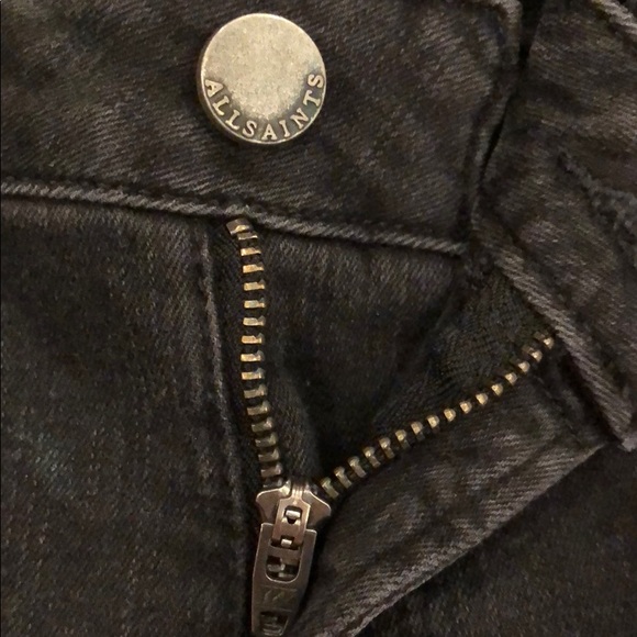 AllSaints “Mast” Black Ankle Zip Skinny Jean - Picture 6 of 8